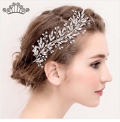 Crystal Headbands Wedding Hair Accessories Handmade Floral Pearl Rhinestone Headwear Hair Ornament For Bride Girls