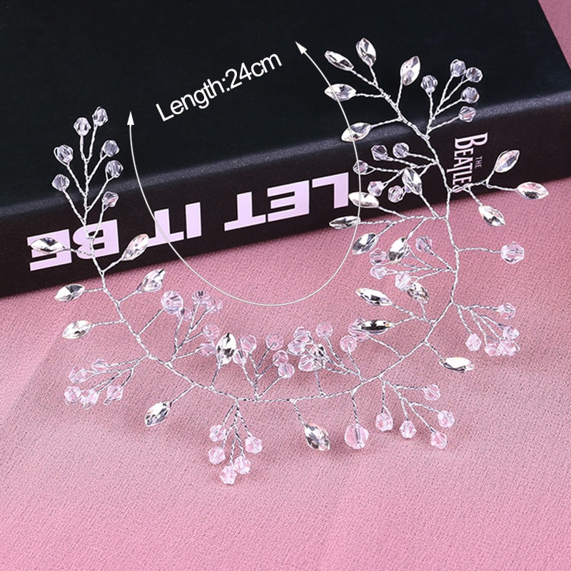 Crystal Headbands Wedding Hair Accessories Handmade Floral Pearl Rhinestone Headwear Hair Ornament For Bride Girls