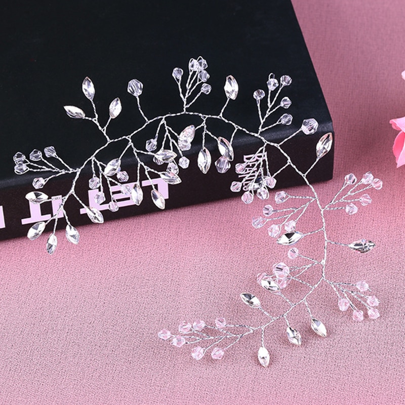 Crystal Headbands Wedding Hair Accessories Handmade Floral Pearl Rhinestone Headwear Hair Ornament For Bride Girls