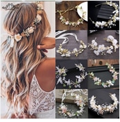 Crystal Headbands Wedding Hair Accessories Handmade Floral Pearl Rhinestone Headwear Hair Ornament For Bride Girls