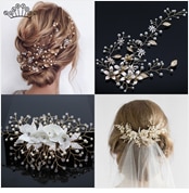 Crystal Headbands Wedding Hair Accessories Handmade Floral Pearl Rhinestone Headwear Hair Ornament For Bride Girls