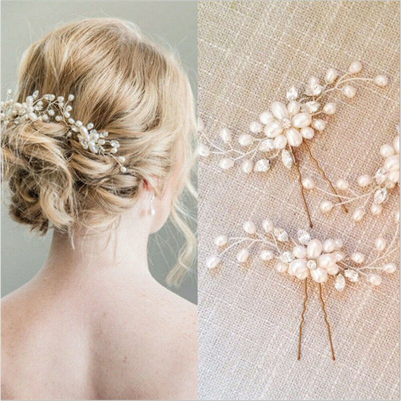 Crystal Pearl Bridal Tiaras Hairbands Hairpins Bridesmaid Diamante Hair Vine Accessories Wedding Jewelry Headwear for Girls 2021