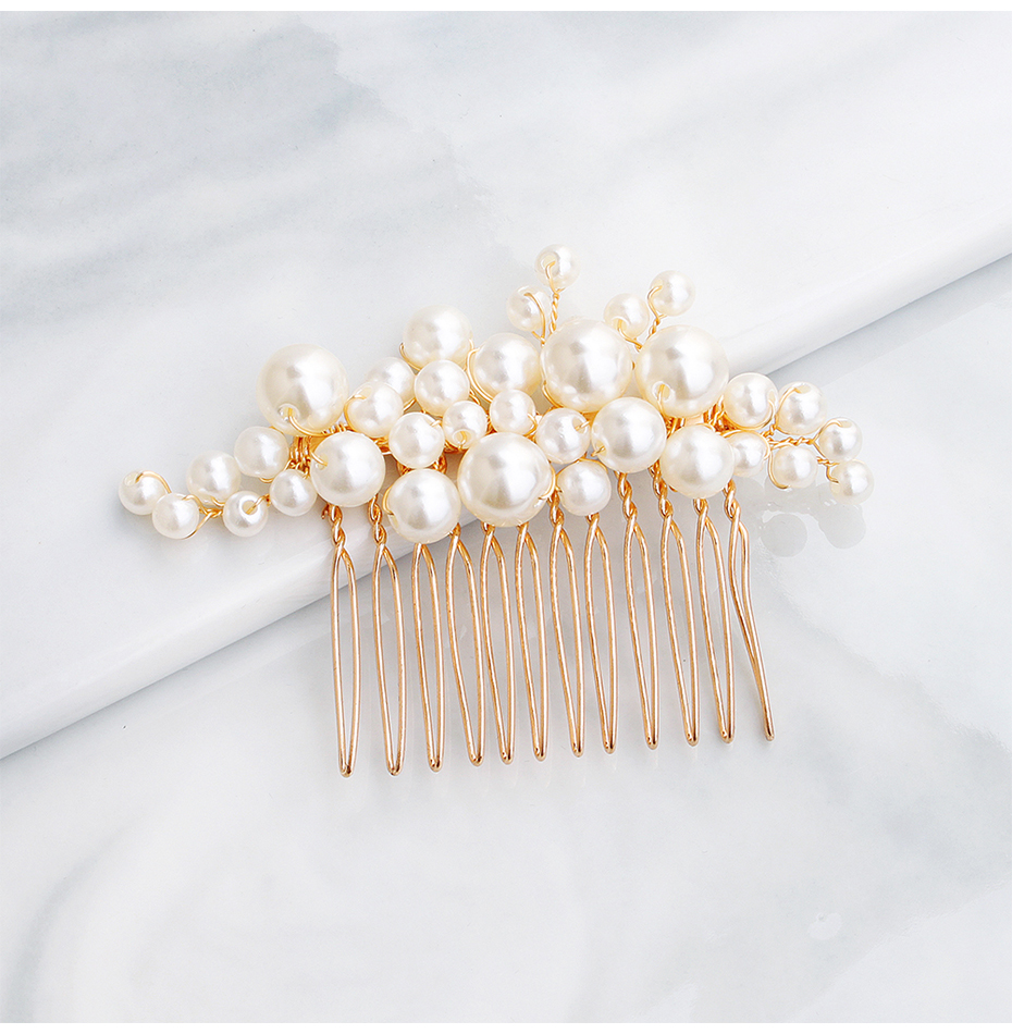 Miallo 2019 5 pcs/set Pearls Wedding Hair Comb Bridal Hair Pins Clips Women Hair Jewelry Accessories Handmade Headpieces