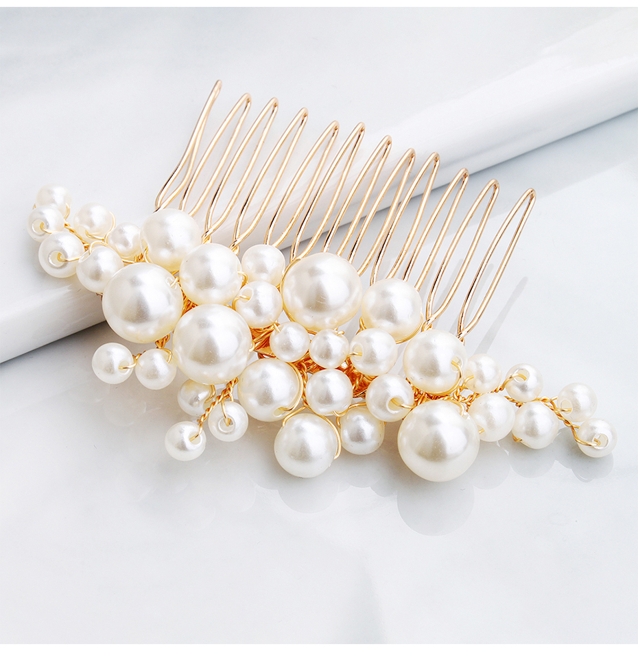 Miallo 2019 5 pcs/set Pearls Wedding Hair Comb Bridal Hair Pins Clips Women Hair Jewelry Accessories Handmade Headpieces