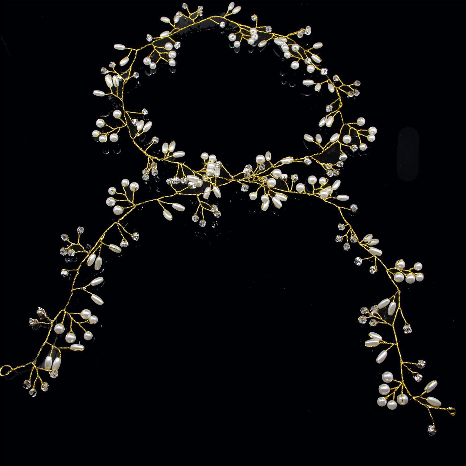 Fashion Wedding Hair Accessories Simulated Pearl Haedbands for Bride Crystal Crown Floral Elegant Hair Ornaments Hairpin