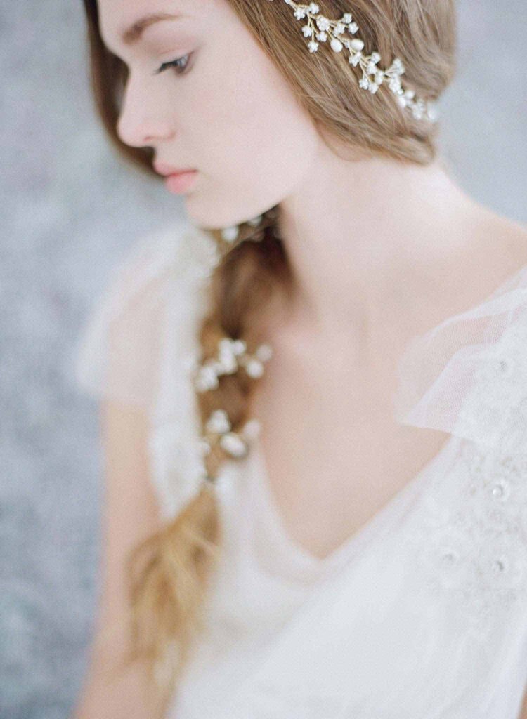 Fashion Wedding Hair Accessories Simulated Pearl Haedbands for Bride Crystal Crown Floral Elegant Hair Ornaments Hairpin