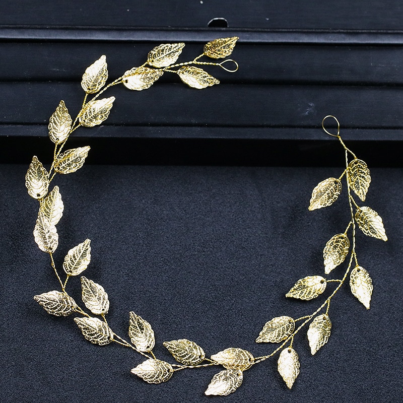 KMVEXO Fashion Gold Silver color Hairbands Bride Leaf Headbands Charm Tiaras Leaves Wedding Hair Accessories Women Hair Jewelry