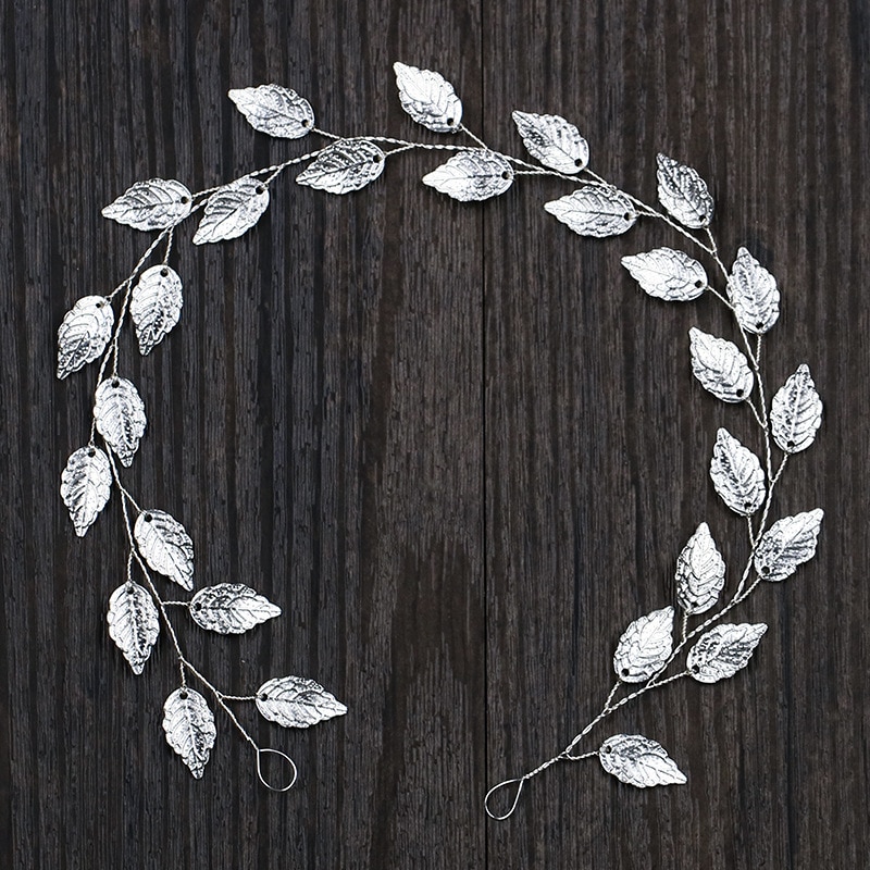 KMVEXO Fashion Gold Silver color Hairbands Bride Leaf Headbands Charm Tiaras Leaves Wedding Hair Accessories Women Hair Jewelry